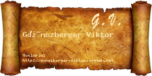 Günszberger Viktor névjegykártya